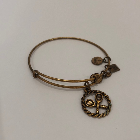 Alex and Ani Tennis Gold Charm Bangle Bracelet - Picture 2 of 2